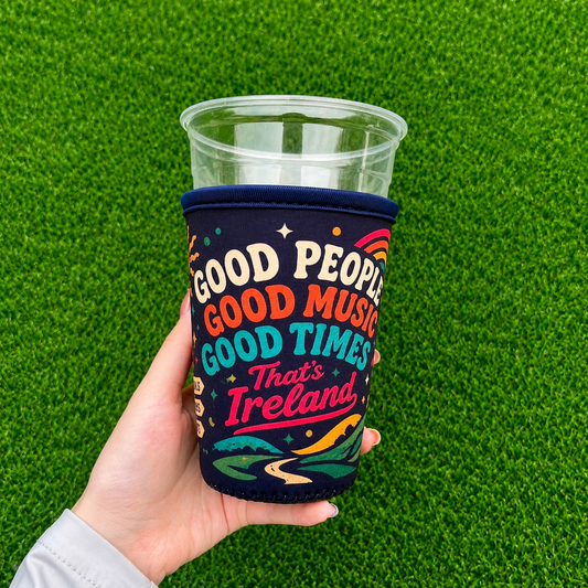 Good People Good Music Good Times Drink Koozie